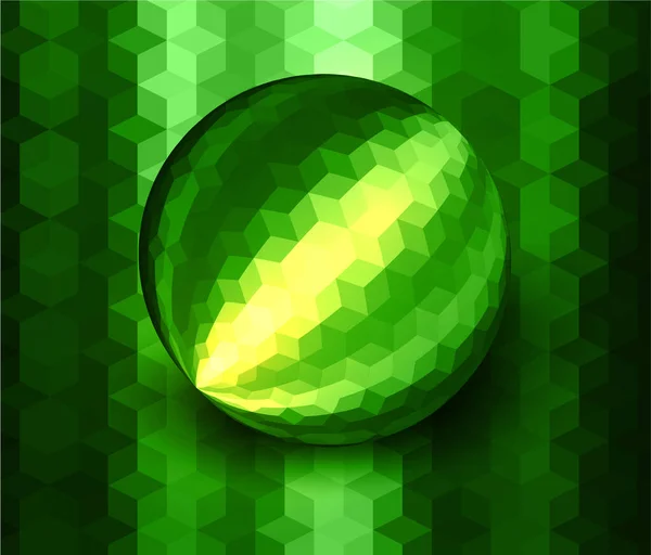 Esfera Texturizada Con Patrón Cubo Mosaico Sobre Fondo Verde Metálico — Vector de stock