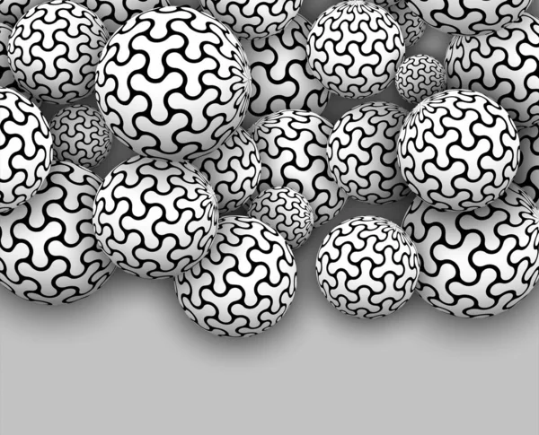 Abstract Achtergrond Veel Bollen Met Interessant Patroon Grijs Vectorontwerp — Stockvector