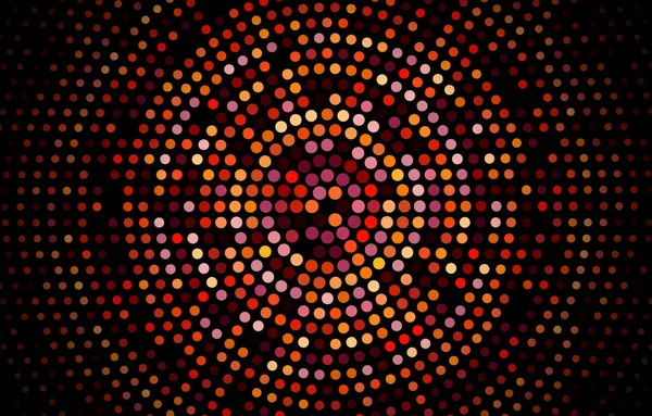 Koyu Kırmızı Yarım Tonlu Geometrik Daireler Şekiller Lginç Bir Mozaik — Stok Vektör