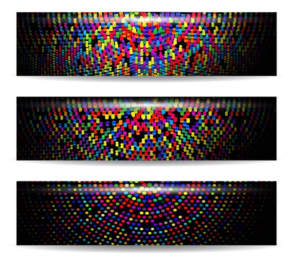 반음계의 기하학적 재밌는 모자이크 깃발이네 색판이 기하학적 — 스톡 벡터