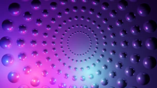 Esferas Fondo Abstracto Circular Púrpura Con Luces Móviles Movimiento Gráficos — Vídeo de stock