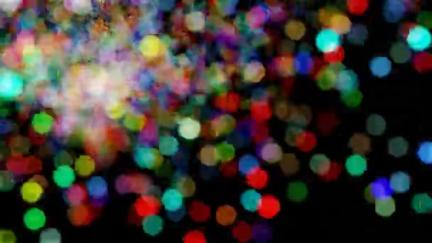 3D运动图形背景 闪烁着五彩斑斓的模糊色调 闪亮的粒子 新年和圣诞背景 — 图库视频影像