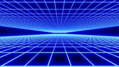 3D hareket grafikleri arka plan, mavi teknoloji kablosuz 4K döngü video animasyonu, bilim kurgu teknolojisi tasarımı.