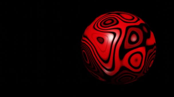 要旨モーショングラフィックス背景 赤と黒の移動円の球 波のテクスチャシームレスな4Kループビデオアニメーション抽象的なデザイン — ストック動画