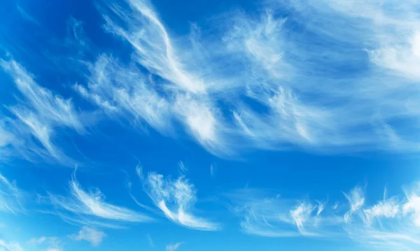 Fondo Soleado Cielo Azul Con Nubes Blancas Cirros — Foto de Stock
