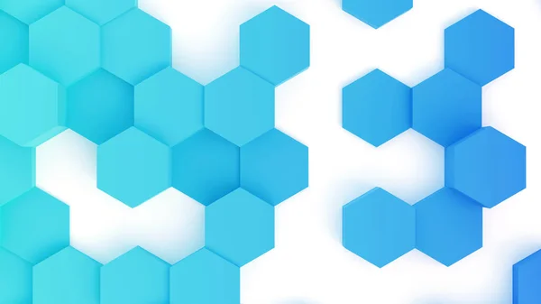 Abstract Geometric Background Blue Hexagons Render Technology Illustration — Stock Photo, Image