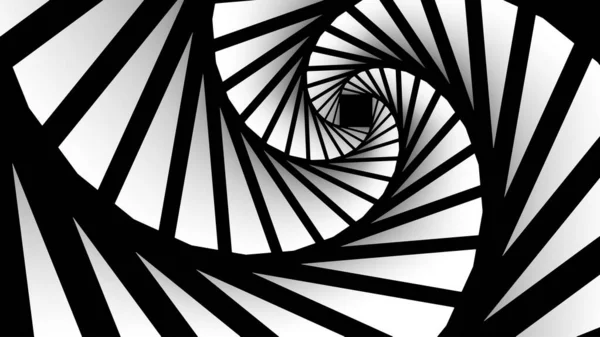 Abstracte Achtergrond Zwart Wit Spiraal Werveling Fractal Achtige Ontwerp Interessante — Stockvector