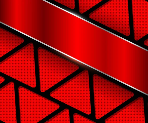 Fondo Rojo Con Patrón Abstracto Perforado Ilustración Vectorial Tecnología Brillante — Vector de stock