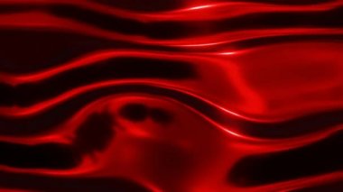 Soyut arkaplan 3D illüstrasyon, sıvı kırmızı metal dinamik dalgalar hareket grafikleri, 4K animasyon döngüsü.