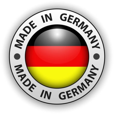 Almanya 'da 3D simge, vektör parlak düğme.