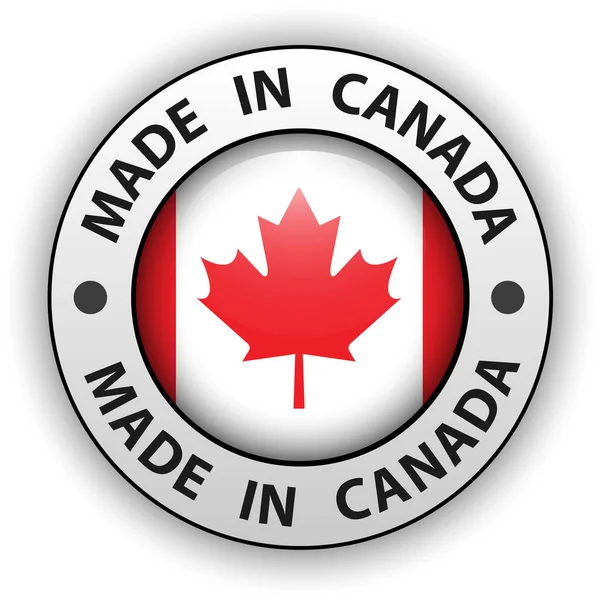 Made Canada Icon Vector Shiny Button — Stock Vector