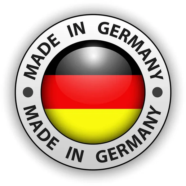 Hecho Alemania Icono Botón Brillante Vector — Archivo Imágenes Vectoriales