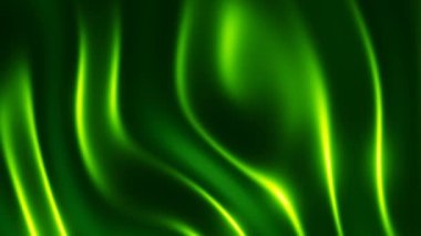 Soyut arkaplan 3D, yeşil sıvı metal dalgalar, 4K 'lık kusursuz animasyon.