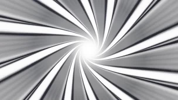 Animación Espiral Giratoria Gris Plata Animación Hipnótica Abstracta Bucle Sin — Vídeo de stock