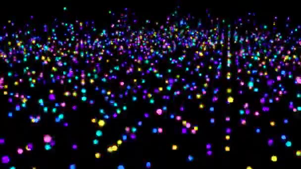 Siyah Üzerine Renkli Işıklar Taşıyan Soyut Arkaplan Neon Rengi Değişen — Stok video