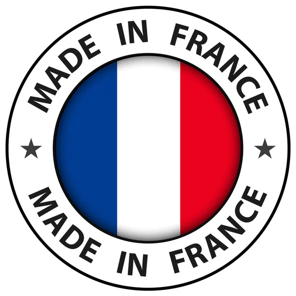 Иконка Сделано Франции Круговая Кнопка Векторная Иллюстрация — стоковый вектор