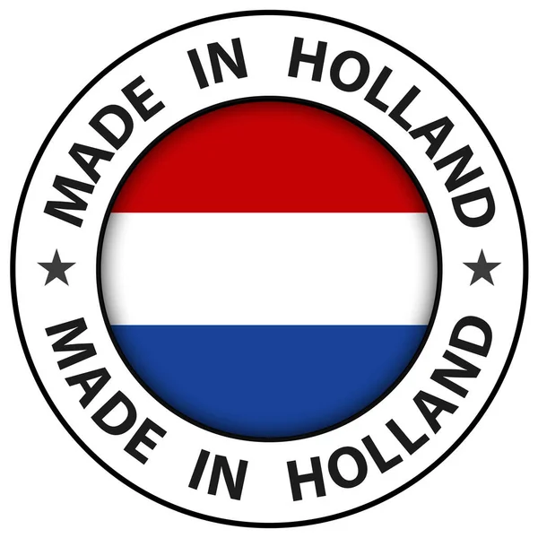 Feito Holanda Ícone Botão Círculo Ilustração Vetorial — Vetor de Stock