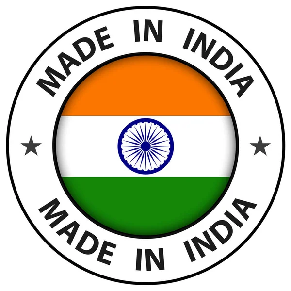 Made India Icona Pulsante Cerchio Illustrazione Vettoriale — Vettoriale Stock