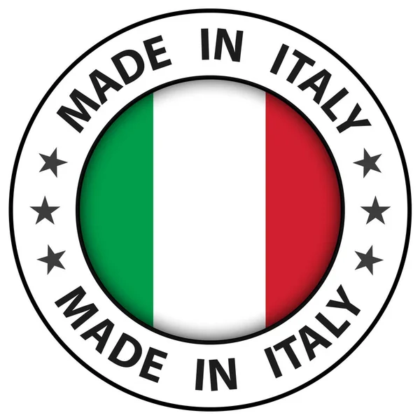 意大利制造的图标 圆形按钮 矢量插图 — 图库矢量图片