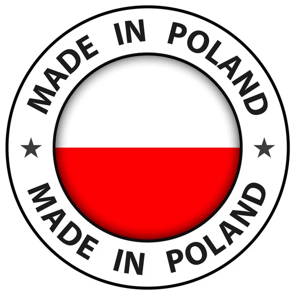 Made Poland Icona Pulsante Cerchio Illustrazione Vettoriale — Vettoriale Stock