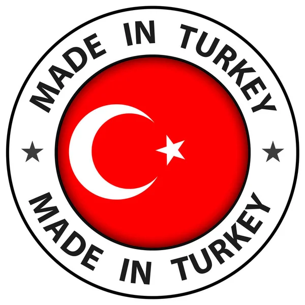 Made Turkey Symbol Kreis Taste Vektorillustration — Stockvektor