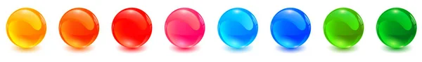 色球のサー 光沢のある光沢のある3Dカラフルなガラスボールコレクション 多色ベクトルイラスト — ストックベクタ