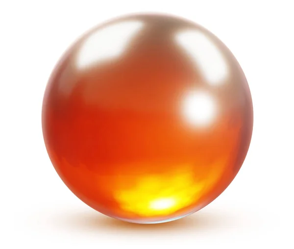 オレンジ色の球3D 光沢のある光沢のある孤立したボール レンダリングイラストアイコン — ストック写真