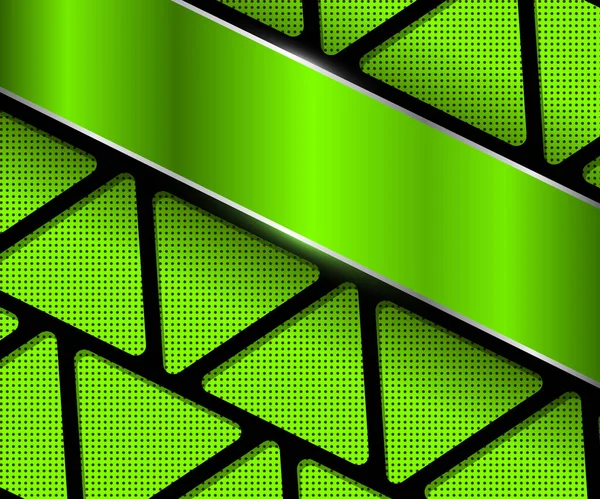 Fondo Verde Con Patrón Abstracto Perforado Ilustración Vectorial Tecnología Brillante — Vector de stock