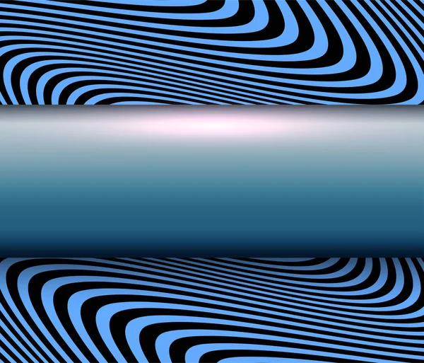 Abstrakter Metallischer Hintergrund Blau Banner Über Wellenstruktur Vektorillustration — Stockvektor