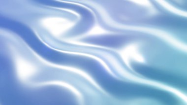 Gümüş krom metal desen, inci opalesans renginde dalgalı desen, sıvı gümüş metalik ipek ipek dalgalı tasarım, 3D çizim.