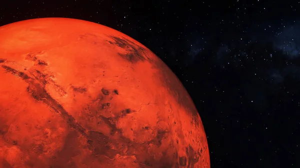 Марсианская Планета Рендеринг Иллюстрации Высокие Детальные Особенности Поверхности Марсианский Красный — стоковое фото