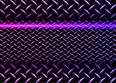 Arkaplan gümüş siyah metalik, elmas plaka metal desenli 3d mor vektör tasarımı.