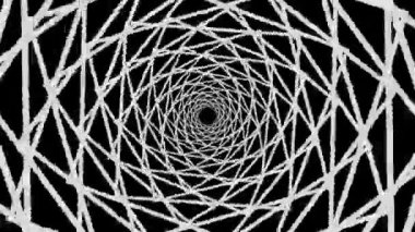 Soyut dinamik hareket grafik arkaplan, siyah ve beyaz spiral girdap, tasarım gibi fraktal, ilginç 4K döngü video animasyonu