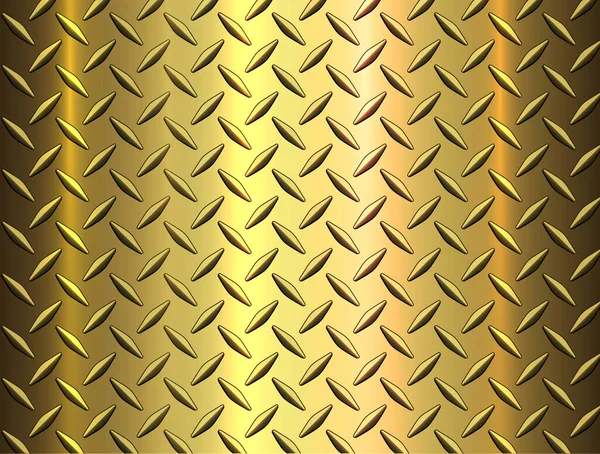 Diamond Steel Metal Sheet Texture Background Metallic Gold Shiny Vector — Stock Vector