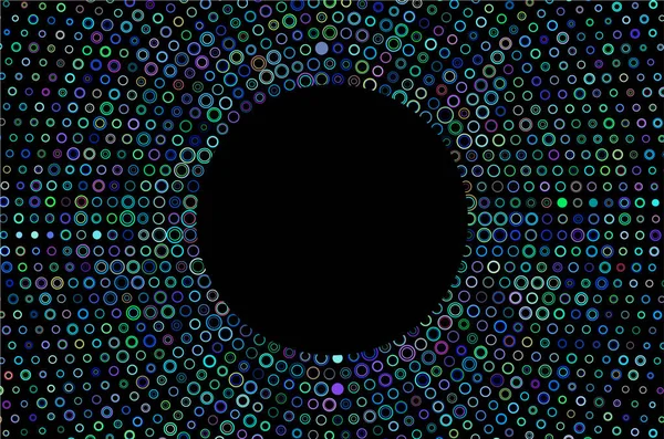 Donkere Halftoon Geometrische Cirkels Vormen Interessante Mozaïek Spandoek Geometrische Achtergrond — Stockvector