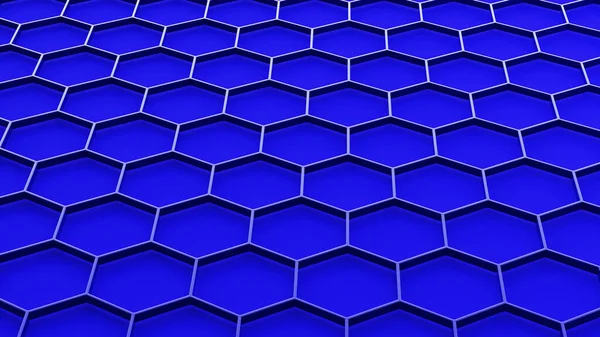 Ιστορικό Εξάγωνα Μοτίβο Κυψελωτή Δομή Μπλε Φόντο Τεχνολογία Ενδιαφέρουσα Υφή — Φωτογραφία Αρχείου