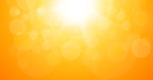 Zon Met Lensflare Bokeh Van Lichten Zomer Lente Natuurlijke Oranje — Stockvector