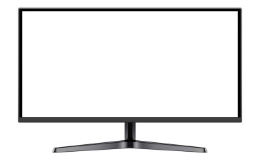 TV izole edilmiş üç boyutlu simge boş ekran, ön görünüm vektör illüstrasyonu.