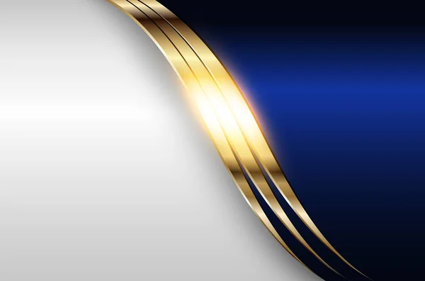 Zakelijke Elegante Achtergrond Zilver Goud Metallic Met Donkerblauw Vector Illustratie — Stockvector