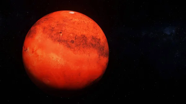 Marte Planeta Renderizar Ilustração Características Superfície Altamente Detalhadas Fundo Científico — Fotografia de Stock