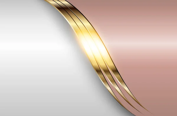 Zakelijke Elegante Achtergrond Zilver Goud Metallic Met Licht Roze Vector — Stockvector