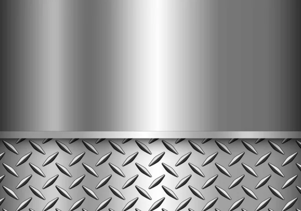 Pozadí Stříbrná Metalíza Chrom Vektor Design Diamantovou Deskou Plechu Textury — Stockový vektor