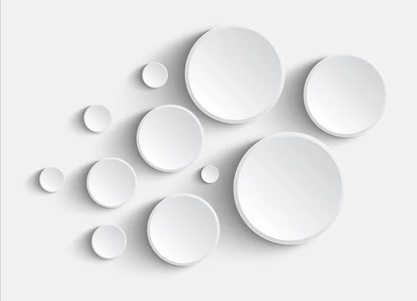 3次元円のパターンを持つ抽象的な白い背景 興味深い白い灰色のベクトル背景イラスト — ストックベクタ