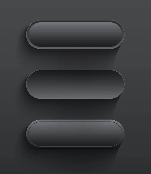 Buttons Dunkelgrau Navigationsfeld Für Webseite Editierbare Vektorillustration — Stockvektor