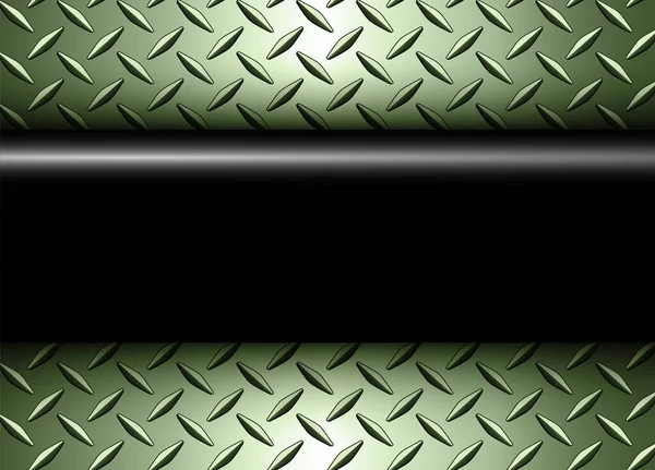 Hintergrund Silber Grün Metallic Vektor Design Mit Diamantplatte Blech Textur — Stockvektor