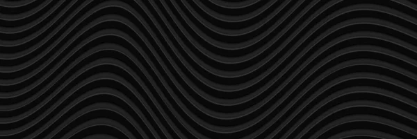 Abstrakter Schwarzer Wellenhintergrund Minimalistische Leer Gestreifte Blanko Für Geschäftspräsentation Vektorillustration — Stockvektor