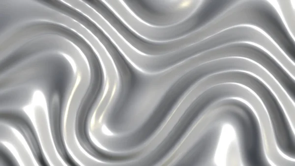 Ασημένια Γκρι Υφή Κύματα Μεταξένια Κυματιστή Σχεδίαση Μεταλλική Γυαλιστερή Απεικόνιση — Φωτογραφία Αρχείου