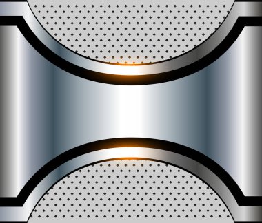 Silver metal abstract background, 3D shiny metallic vector illustration.