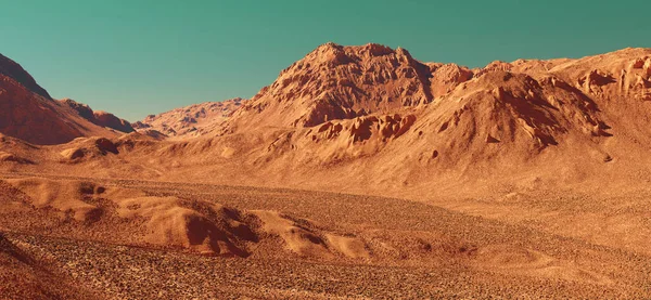 Mars Planetenlandschaft Darstellung Eines Imaginären Mars Planetengeländes Orange Erodierte Wüste — Stockfoto