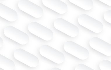 3D oval şekilli soyut beyaz arkaplan, ilginç beyaz gri vektör arkaplan çizimi.